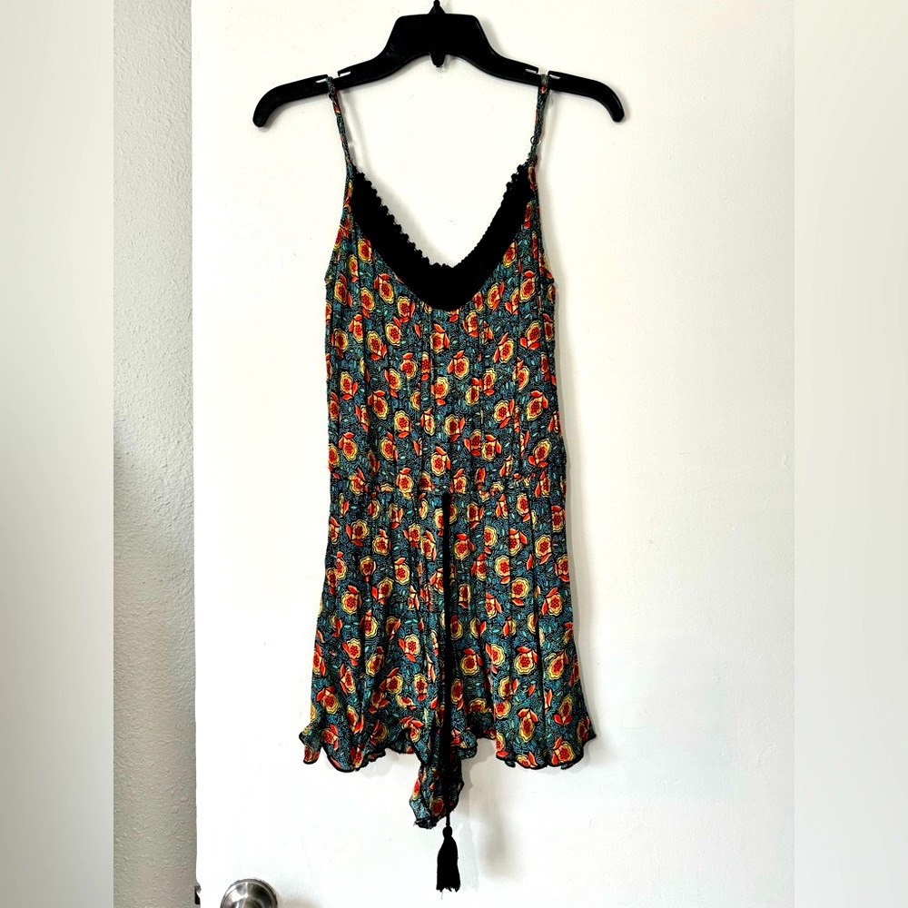 Band of Gypsies (M) Floral and Crochet Romper